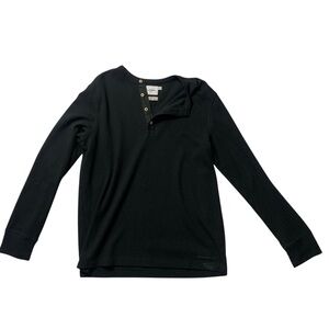 Goodfellow & Co Black Henley Shirt Men’s Large – Long Sleeve, Standard Fit